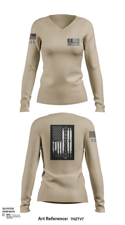 Women's Long Sleeve Vneck Shirt, 285Corrections, , Teamtime, Team time, sublimation, custom sports apparel, team uniforms, spirit wear, spiritwear, sports uniforms, custom shirts, team store, custom team store, fundraiser sports, apparel fundraiser