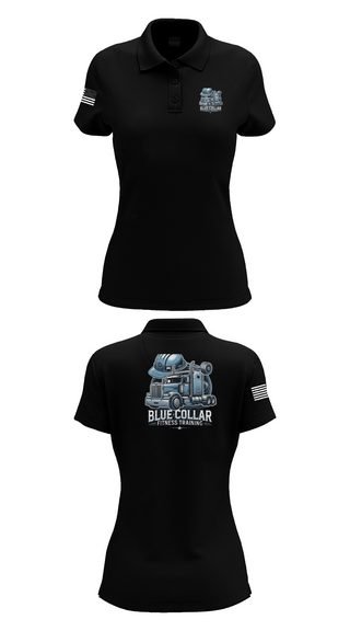 Womens Short Sleeve Performance Polo, Blue Collar Fitness Training, , Teamtime, Team time, sublimation, custom sports apparel, team uniforms, spirit wear, spiritwear, sports uniforms, custom shirts, team store, custom team store, fundraiser sports, apparel fundraiser