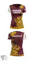 Summer Creek High School Bowling 37718060 Women's Short Sleeve V-neck Shirt - 13