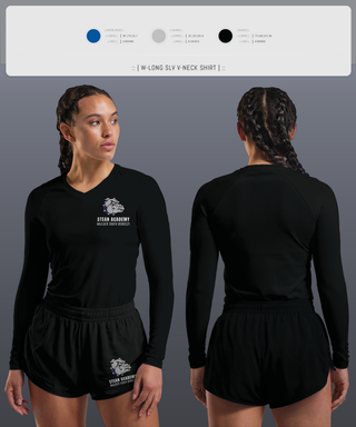 Womens Long Sleeve Vneck Shirt, Steam Academy at McCluer South Berkeley, Spirit Store, Teamtime, Team time, sublimation, custom sports apparel, team uniforms, spirit wear, spiritwear, sports uniforms, custom shirts, team store, custom team store, fundraiser sports, apparel fundraiser