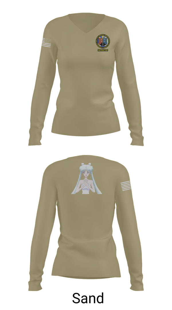 Womens Long Sleeve Vneck Shirt, MARDET Fort Leonard Wood Basic Military Police School House (FLW) INIWIC, , Teamtime, Team time, sublimation, custom sports apparel, team uniforms, spirit wear, spiritwear, sports uniforms, custom shirts, team store, custom team store, fundraiser sports, apparel fundraiser