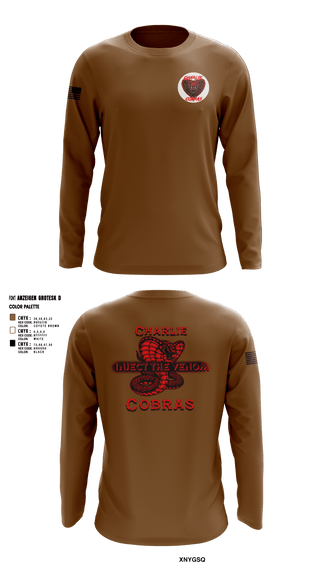 Long Sleeve Performance Shirt, Charlie Company Cobras, Army, Teamtime, Team time, sublimation, custom sports apparel, team uniforms, spirit wear, spiritwear, sports uniforms, custom shirts, team store, custom team store, fundraiser sports, apparel fundraiser