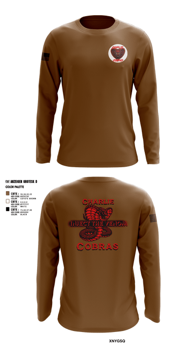 Charlie Company Cobras 69081058 Long Sleeve Performance Shirt - 3
