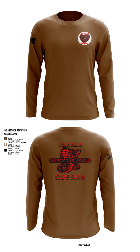 Long Sleeve Performance Shirt, Charlie Company Cobras, Army, Teamtime, Team time, sublimation, custom sports apparel, team uniforms, spirit wear, spiritwear, sports uniforms, custom shirts, team store, custom team store, fundraiser sports, apparel fundraiser