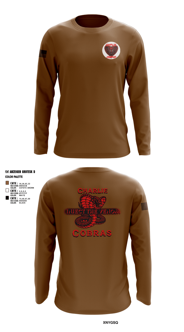 Long Sleeve Performance Shirt, Charlie Company Cobras, Army, Teamtime, Team time, sublimation, custom sports apparel, team uniforms, spirit wear, spiritwear, sports uniforms, custom shirts, team store, custom team store, fundraiser sports, apparel fundraiser