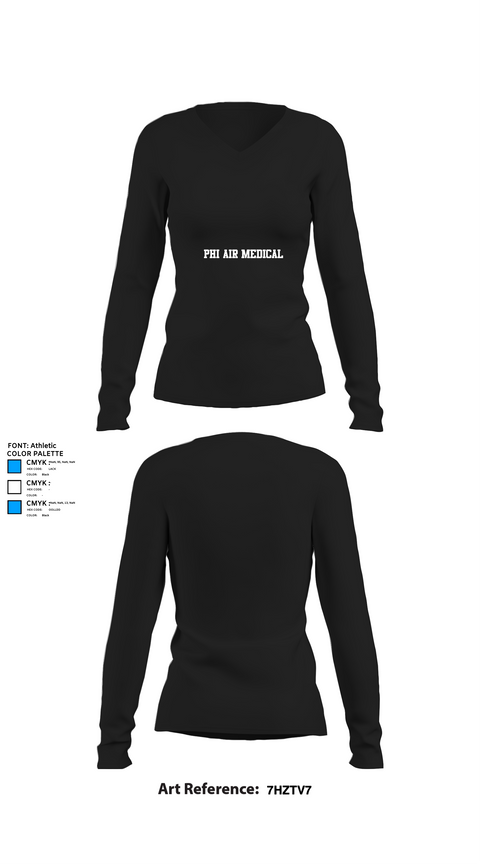 Womens Long Sleeve Vneck Shirt 1, PHI Air Medical, , Teamtime, Team time, sublimation, custom sports apparel, team uniforms, spirit wear, spiritwear, sports uniforms, custom shirts, team store, custom team store, fundraiser sports, apparel fundraiser