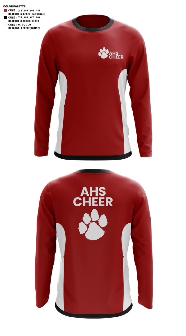 Long Sleeve Performance Shirt, Asheville High School Cheer, Cheer, Teamtime, Team time, sublimation, custom sports apparel, team uniforms, spirit wear, spiritwear, sports uniforms, custom shirts, team store, custom team store, fundraiser sports, apparel fundraiser