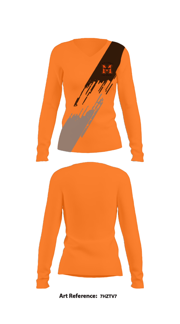 Women's Long Sleeve Vneck Shirt, Macomb Senior High School Baseball, Baseball, Teamtime, Team time, sublimation, custom sports apparel, team uniforms, spirit wear, spiritwear, sports uniforms, custom shirts, team store, custom team store, fundraiser sports, apparel fundraiser