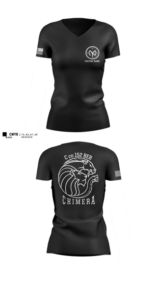 Womens Short Sleeve Vneck Shirt, C co 152 BEB, National Guard, Teamtime, Team time, sublimation, custom sports apparel, team uniforms, spirit wear, spiritwear, sports uniforms, custom shirts, team store, custom team store, fundraiser sports, apparel fundraiser