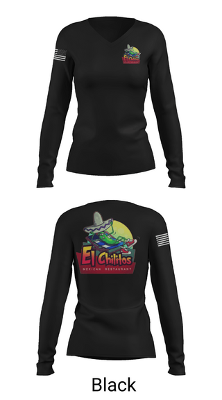 Womens Long Sleeve Vneck Shirt, Chilitos, , Teamtime, Team time, sublimation, custom sports apparel, team uniforms, spirit wear, spiritwear, sports uniforms, custom shirts, team store, custom team store, fundraiser sports, apparel fundraiser