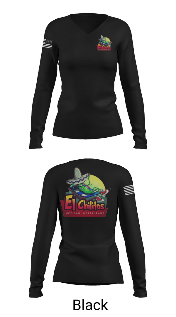 Womens Long Sleeve Vneck Shirt, Chilitos, , Teamtime, Team time, sublimation, custom sports apparel, team uniforms, spirit wear, spiritwear, sports uniforms, custom shirts, team store, custom team store, fundraiser sports, apparel fundraiser