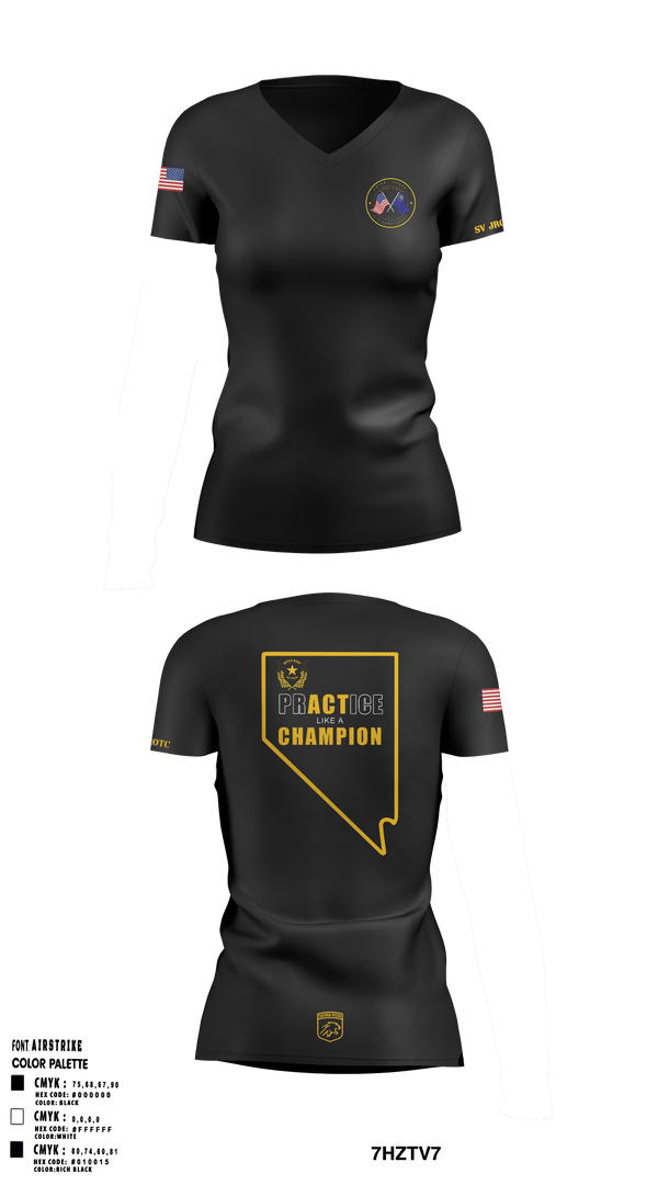 Womens Short Sleeve Vneck Shirt, Color Guard, Army, Teamtime, Team time, sublimation, custom sports apparel, team uniforms, spirit wear, spiritwear, sports uniforms, custom shirts, team store, custom team store, fundraiser sports, apparel fundraiser
