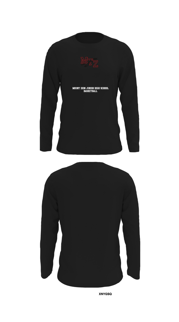 Long Sleeve Performance Shirt, Mount Zion Junior High School Basketball, Women's Basketball, Teamtime, Team time, sublimation, custom sports apparel, team uniforms, spirit wear, spiritwear, sports uniforms, custom shirts, team store, custom team store, fundraiser sports, apparel fundraiser