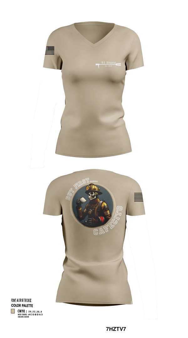 Womens Short Sleeve Vneck Shirt, 91 Bravo, Fire Department, Teamtime, Team time, sublimation, custom sports apparel, team uniforms, spirit wear, spiritwear, sports uniforms, custom shirts, team store, custom team store, fundraiser sports, apparel fundraiser