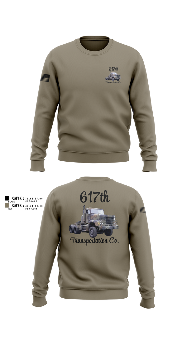 Crew Neck Sweatshirt, 617th Transportation Company, Army, Teamtime, Team time, sublimation, custom sports apparel, team uniforms, spirit wear, spiritwear, sports uniforms, custom shirts, team store, custom team store, fundraiser sports, apparel fundraiser