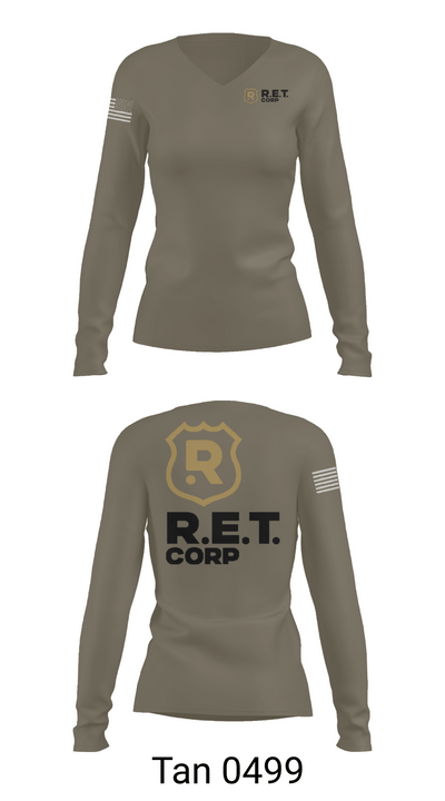 RET CORP 33326250 Women's Long Sleeve V-neck Shirt - 73