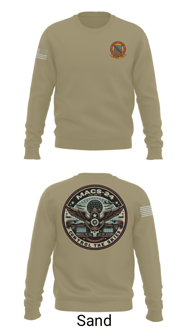 Crew Neck Sweatshirt, MACS 24 ATC Detachment A, Marines, Teamtime, Team time, sublimation, custom sports apparel, team uniforms, spirit wear, spiritwear, sports uniforms, custom shirts, team store, custom team store, fundraiser sports, apparel fundraiser