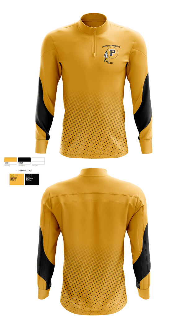Quarter Zip Jacket, Pontotoc High School Golf, Golf, Teamtime, Team time, sublimation, custom sports apparel, team uniforms, spirit wear, spiritwear, sports uniforms, custom shirts, team store, custom team store, fundraiser sports, apparel fundraiser