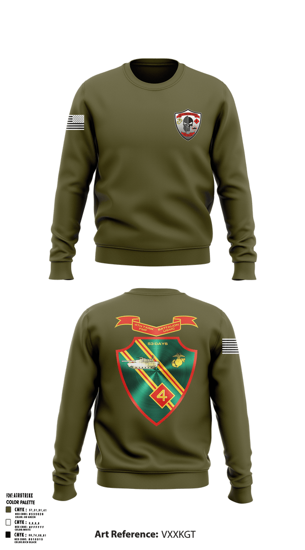 Crew Neck Sweatshirt, Det. 4 Tows and Scouts 4th Tank Battalion, , Teamtime, Team time, sublimation, custom sports apparel, team uniforms, spirit wear, spiritwear, sports uniforms, custom shirts, team store, custom team store, fundraiser sports, apparel fundraiser