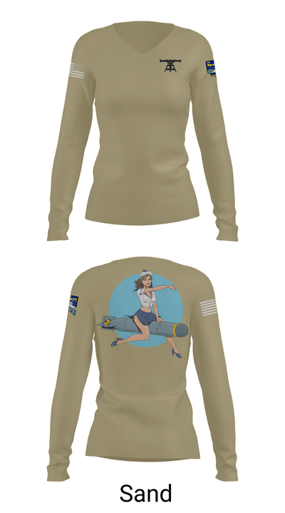 733 83106436 Women's Long Sleeve V-neck Shirt - 92