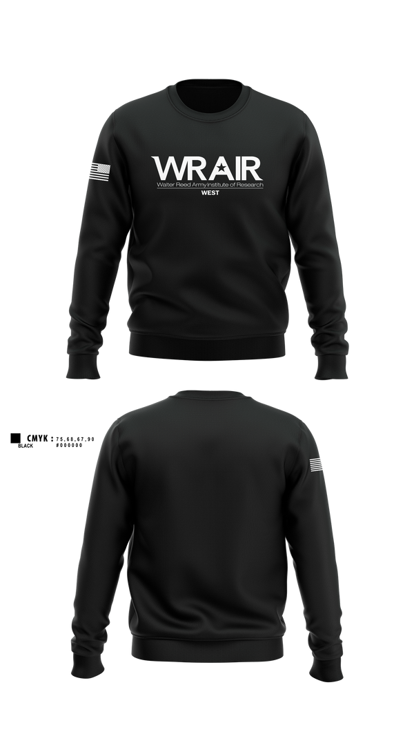 Crew Neck Sweatshirt, Walter Reed Army Institute of Research - West, , Teamtime, Team time, sublimation, custom sports apparel, team uniforms, spirit wear, spiritwear, sports uniforms, custom shirts, team store, custom team store, fundraiser sports, apparel fundraiser