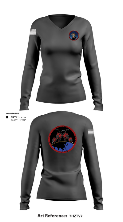 Detachment 1, 24th MDSB 60445534 Women's Long Sleeve V-neck Shirt - 2