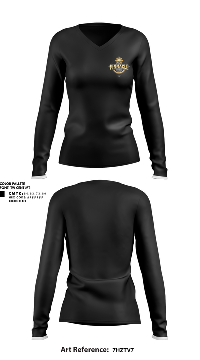 Pinnacle Martial Arts 28485454 Women's Long Sleeve V-neck Shirt - 1