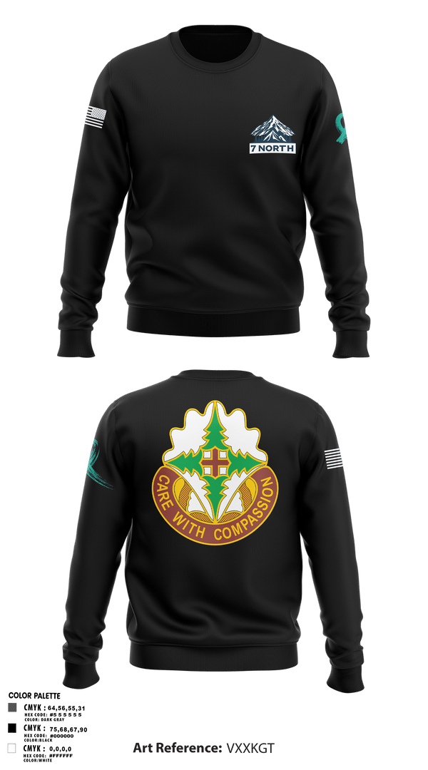 Crew Neck Sweatshirt, 627th Hospital Center, Army, Teamtime, Team time, sublimation, custom sports apparel, team uniforms, spirit wear, spiritwear, sports uniforms, custom shirts, team store, custom team store, fundraiser sports, apparel fundraiser