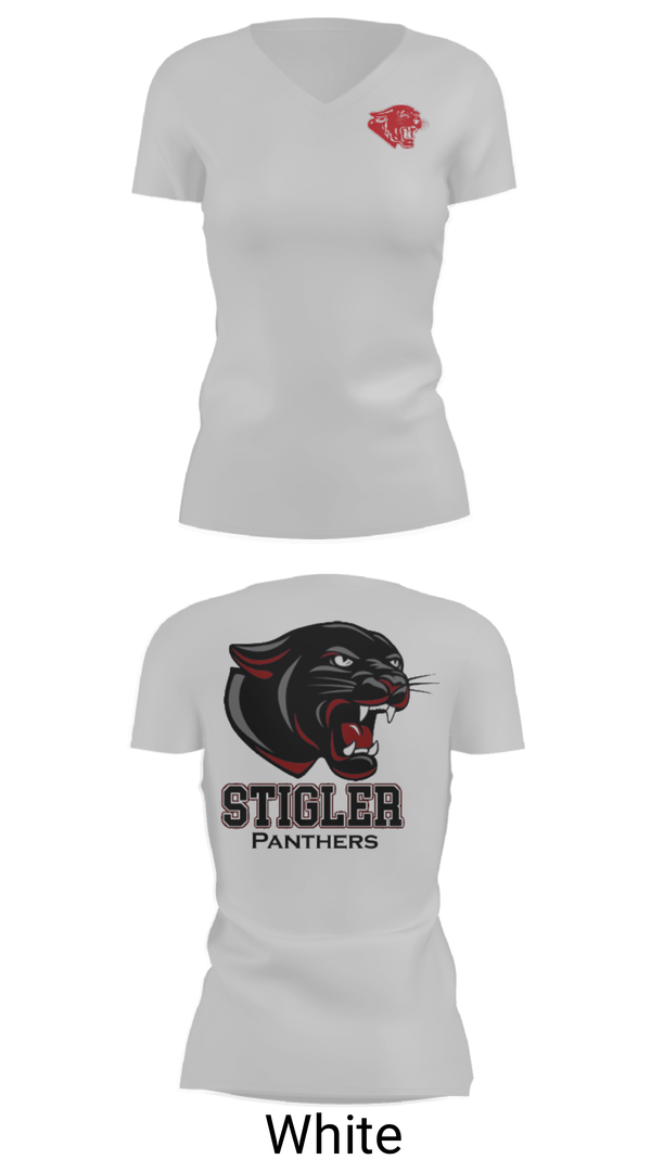 Womens Short Sleeve Vneck Shirt, Stigler Middle School Cheer, Cheer, Teamtime, Team time, sublimation, custom sports apparel, team uniforms, spirit wear, spiritwear, sports uniforms, custom shirts, team store, custom team store, fundraiser sports, apparel fundraiser