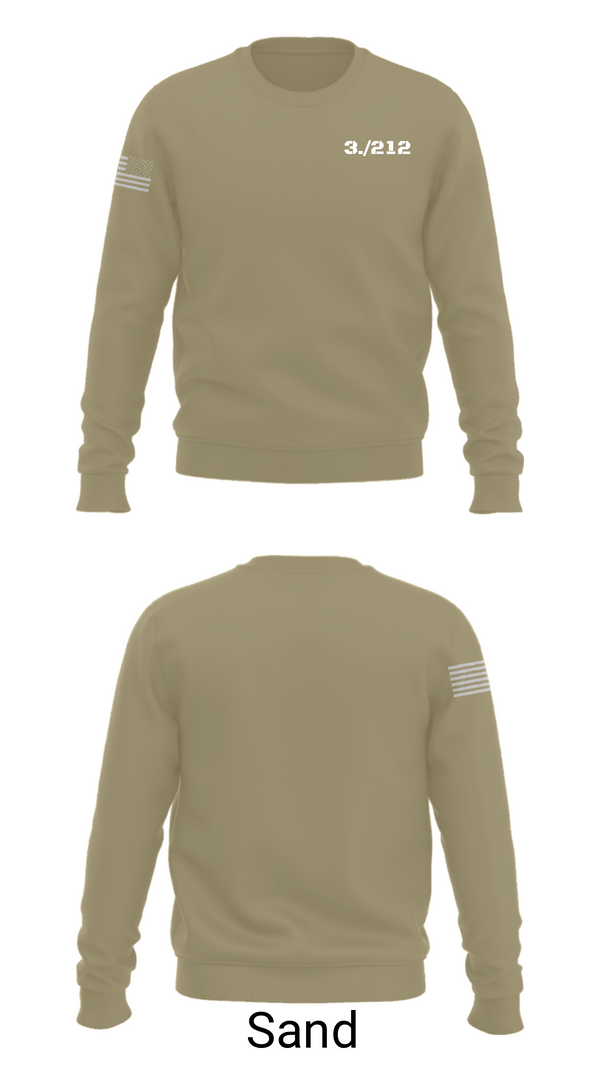Crew Neck Sweatshirt, 3./212, Army, Teamtime, Team time, sublimation, custom sports apparel, team uniforms, spirit wear, spiritwear, sports uniforms, custom shirts, team store, custom team store, fundraiser sports, apparel fundraiser