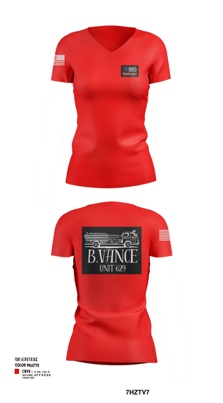 Womens Short Sleeve Vneck Shirt, 629, Fire Department, Teamtime, Team time, sublimation, custom sports apparel, team uniforms, spirit wear, spiritwear, sports uniforms, custom shirts, team store, custom team store, fundraiser sports, apparel fundraiser