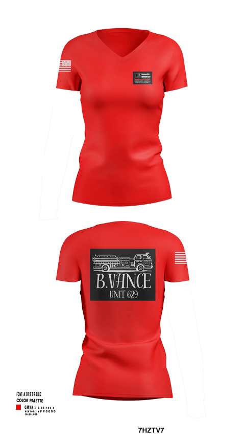 Womens Short Sleeve Vneck Shirt, 629, Fire Department, Teamtime, Team time, sublimation, custom sports apparel, team uniforms, spirit wear, spiritwear, sports uniforms, custom shirts, team store, custom team store, fundraiser sports, apparel fundraiser