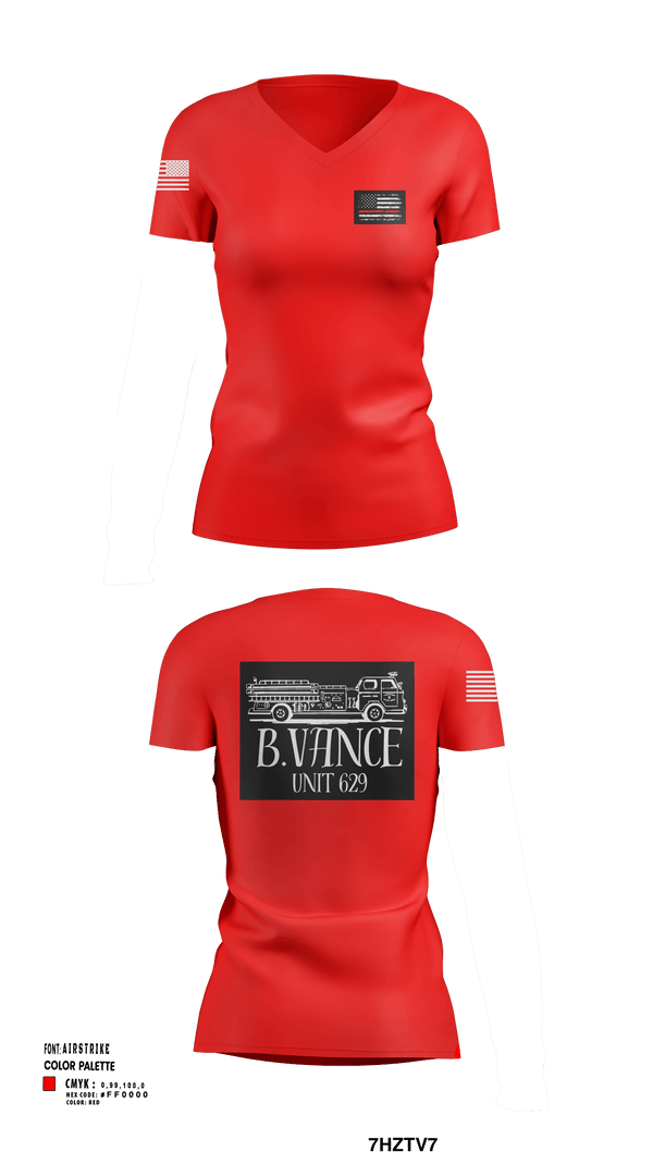 Womens Short Sleeve Vneck Shirt, 629, Fire Department, Teamtime, Team time, sublimation, custom sports apparel, team uniforms, spirit wear, spiritwear, sports uniforms, custom shirts, team store, custom team store, fundraiser sports, apparel fundraiser