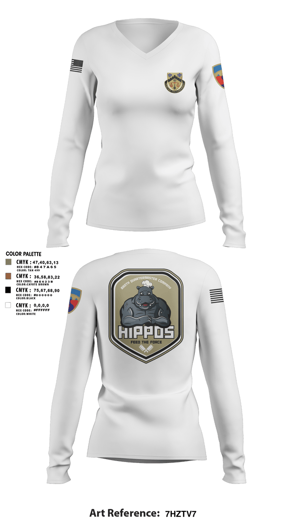 Womens Long Sleeve Vneck Shirt, 880th Quartermaster Company, Army, Teamtime, Team time, sublimation, custom sports apparel, team uniforms, spirit wear, spiritwear, sports uniforms, custom shirts, team store, custom team store, fundraiser sports, apparel fundraiser