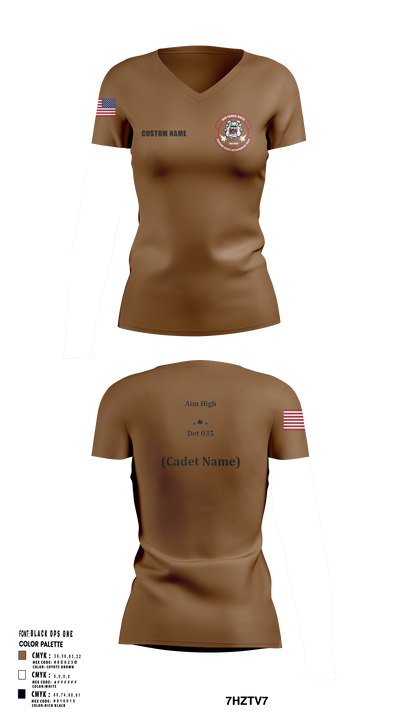 Detachment 035 78200386 Women's Short Sleeve V-neck Shirt - 107