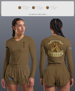 Womens Long Sleeve Vneck Shirt, Spartans, , Teamtime, Team time, sublimation, custom sports apparel, team uniforms, spirit wear, spiritwear, sports uniforms, custom shirts, team store, custom team store, fundraiser sports, apparel fundraiser