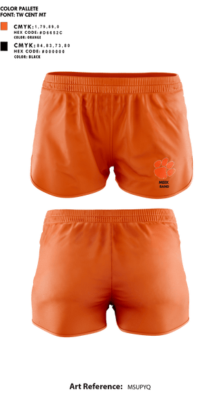 Womens Shorts, Meek High School Band, Spirit Store, Teamtime, Team time, sublimation, custom sports apparel, team uniforms, spirit wear, spiritwear, sports uniforms, custom shirts, team store, custom team store, fundraiser sports, apparel fundraiser