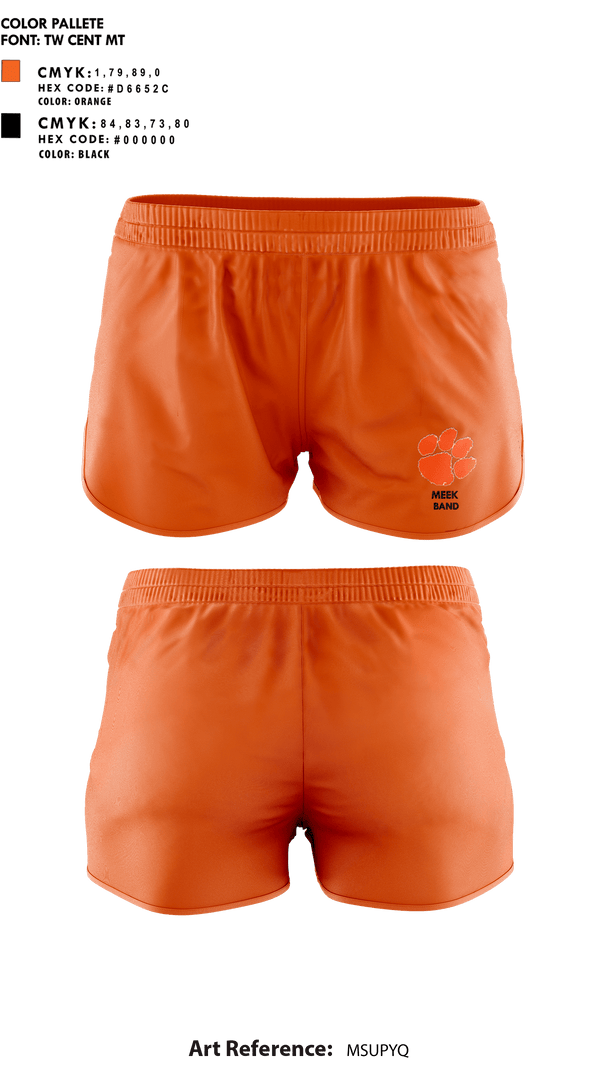 Womens Shorts, Meek High School Band, Spirit Store, Teamtime, Team time, sublimation, custom sports apparel, team uniforms, spirit wear, spiritwear, sports uniforms, custom shirts, team store, custom team store, fundraiser sports, apparel fundraiser