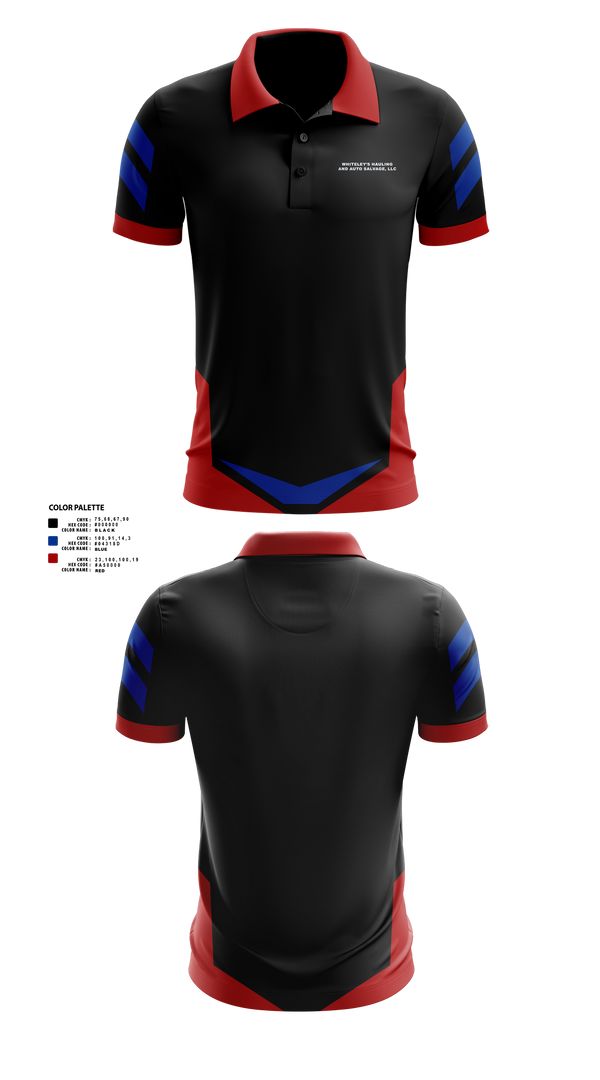 Short Sleeve Performance Polo, Whiteley’s Hauling And Auto Salvage, , Teamtime, Team time, sublimation, custom sports apparel, team uniforms, spirit wear, spiritwear, sports uniforms, custom shirts, team store, custom team store, fundraiser sports, apparel fundraiser