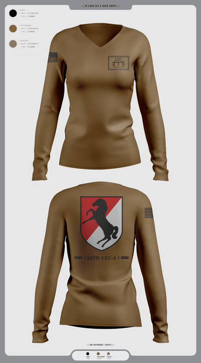 58th CEC-A 67069025 Women's Long Sleeve V-neck Shirt - 2