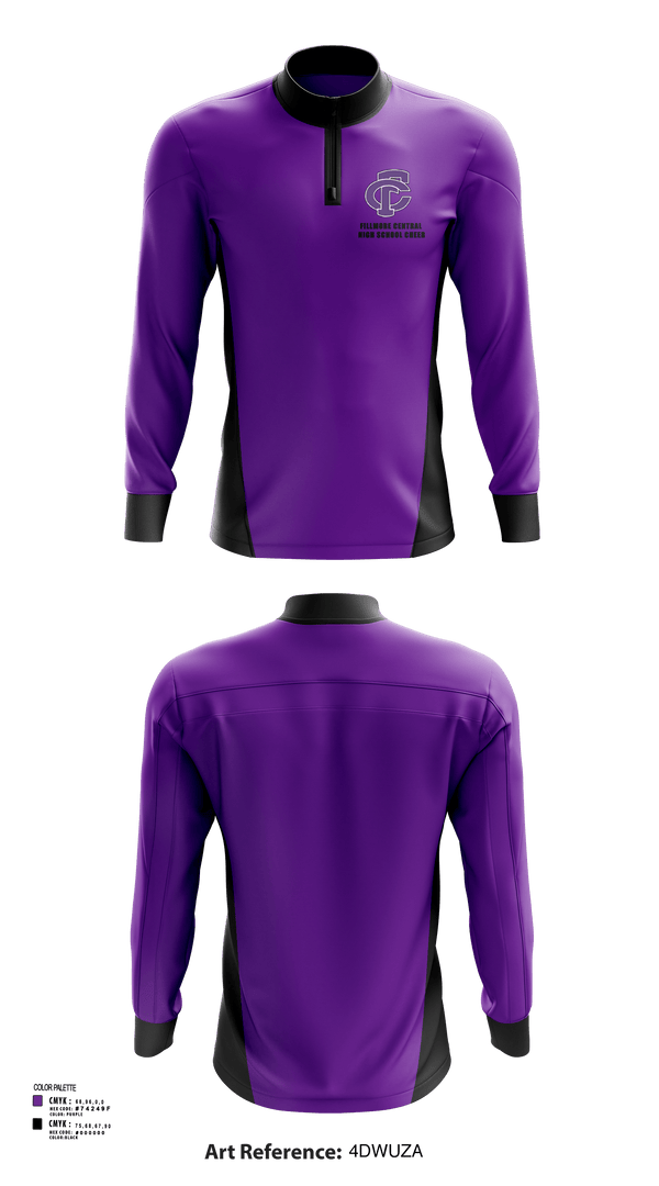 Quarter Zip Jacket, Fillmore Central High School Cheer, Cheer, Teamtime, Team time, sublimation, custom sports apparel, team uniforms, spirit wear, spiritwear, sports uniforms, custom shirts, team store, custom team store, fundraiser sports, apparel fundraiser