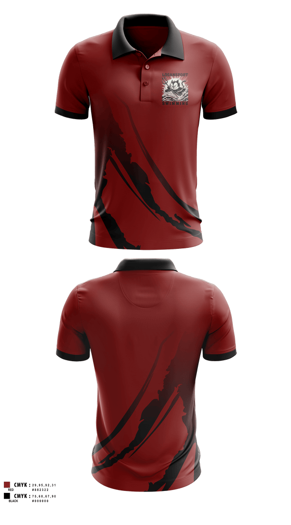Short Sleeve Performance Polo, Logansport High School Swimming, Swimming, Teamtime, Team time, sublimation, custom sports apparel, team uniforms, spirit wear, spiritwear, sports uniforms, custom shirts, team store, custom team store, fundraiser sports, apparel fundraiser