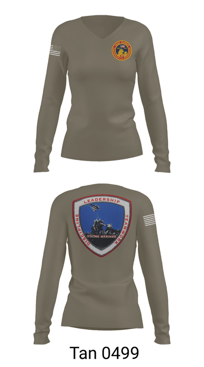 Lancaster County Young Marines 89976049 Women's Long Sleeve V-neck Shirt -1 77
