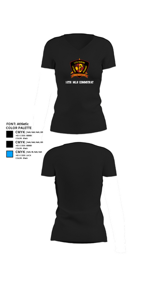 Womens Short Sleeve Vneck Shirt, 12th MLR COMMSTRAT, Marines, Teamtime, Team time, sublimation, custom sports apparel, team uniforms, spirit wear, spiritwear, sports uniforms, custom shirts, team store, custom team store, fundraiser sports, apparel fundraiser