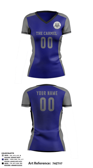 Women's Short Sleeve Vneck Shirt, The Carmel School Volleyball, Women's Volleyball, Teamtime, Team time, sublimation, custom sports apparel, team uniforms, spirit wear, spiritwear, sports uniforms, custom shirts, team store, custom team store, fundraiser sports, apparel fundraiser