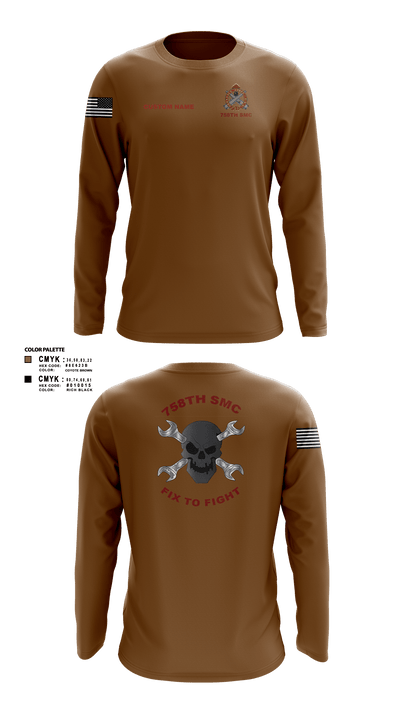 758th SMC 429395 Long Sleeve Performance Shirt - 8