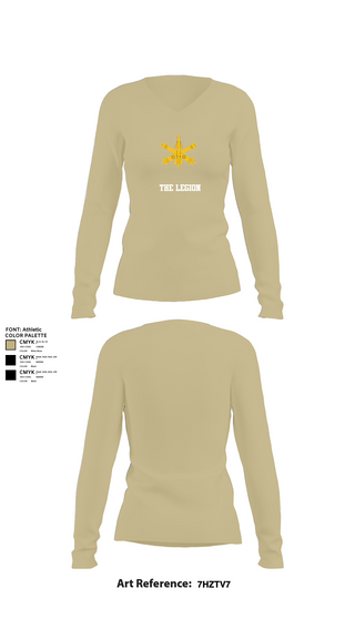 Womens Long Sleeve Vneck Shirt, The Legion, , Teamtime, Team time, sublimation, custom sports apparel, team uniforms, spirit wear, spiritwear, sports uniforms, custom shirts, team store, custom team store, fundraiser sports, apparel fundraiser