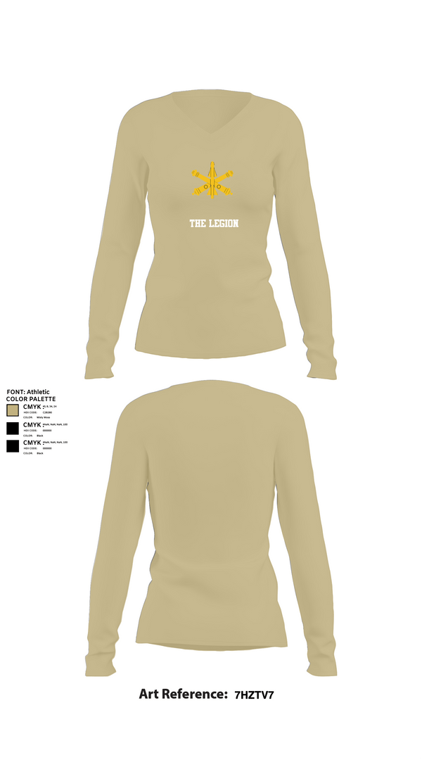 Womens Long Sleeve Vneck Shirt, The Legion, , Teamtime, Team time, sublimation, custom sports apparel, team uniforms, spirit wear, spiritwear, sports uniforms, custom shirts, team store, custom team store, fundraiser sports, apparel fundraiser