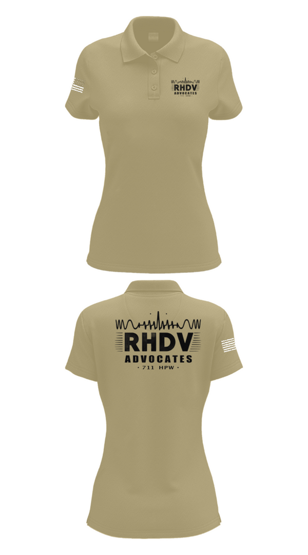 Womens Short Sleeve Performance Polo, 711 HPW/RHDV, Army, Teamtime, Team time, sublimation, custom sports apparel, team uniforms, spirit wear, spiritwear, sports uniforms, custom shirts, team store, custom team store, fundraiser sports, apparel fundraiser