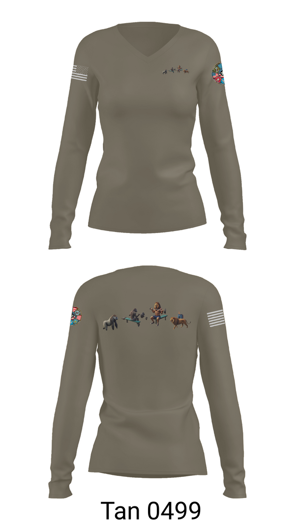 Womens Long Sleeve Vneck Shirt, One GYm, Marines, Teamtime, Team time, sublimation, custom sports apparel, team uniforms, spirit wear, spiritwear, sports uniforms, custom shirts, team store, custom team store, fundraiser sports, apparel fundraiser